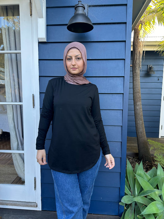 Basic black top- short