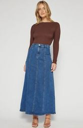 Maxi-Denim Skirt Pannel