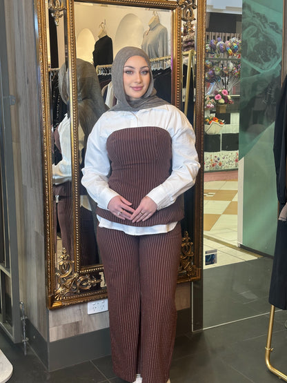 Pin Stripe Set- Brown