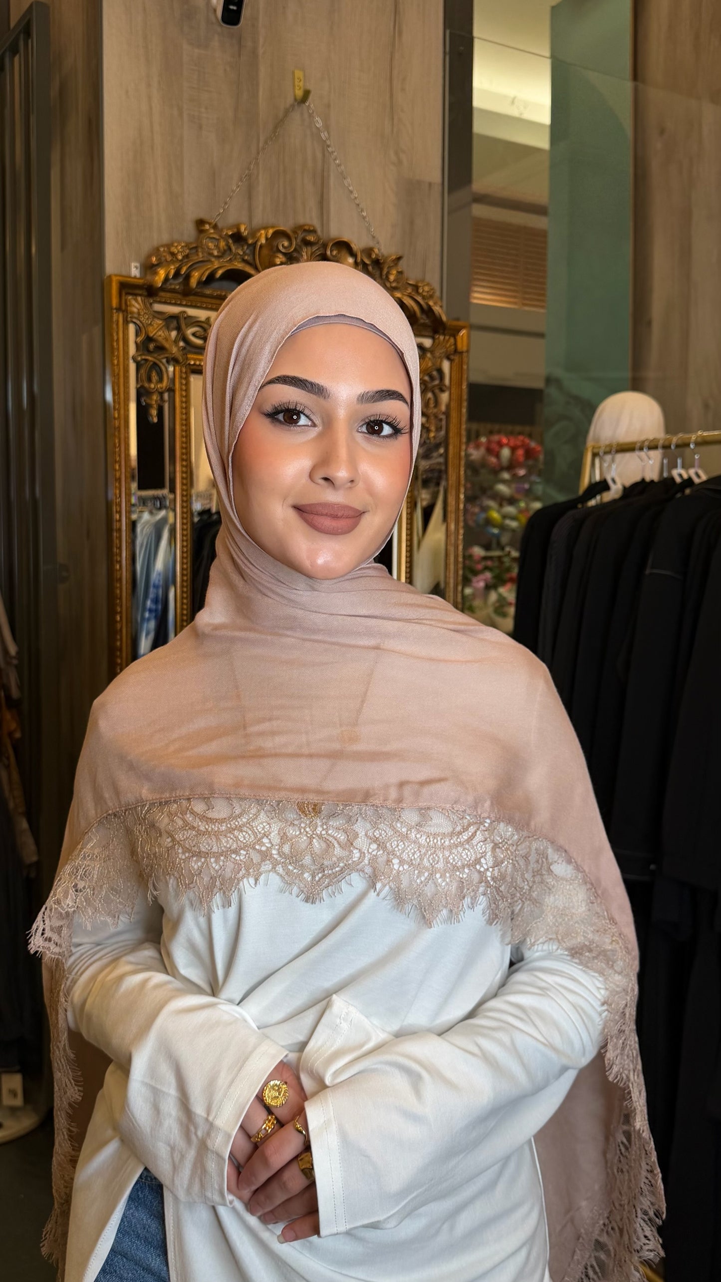 Lace Hijabs/Matching Cap