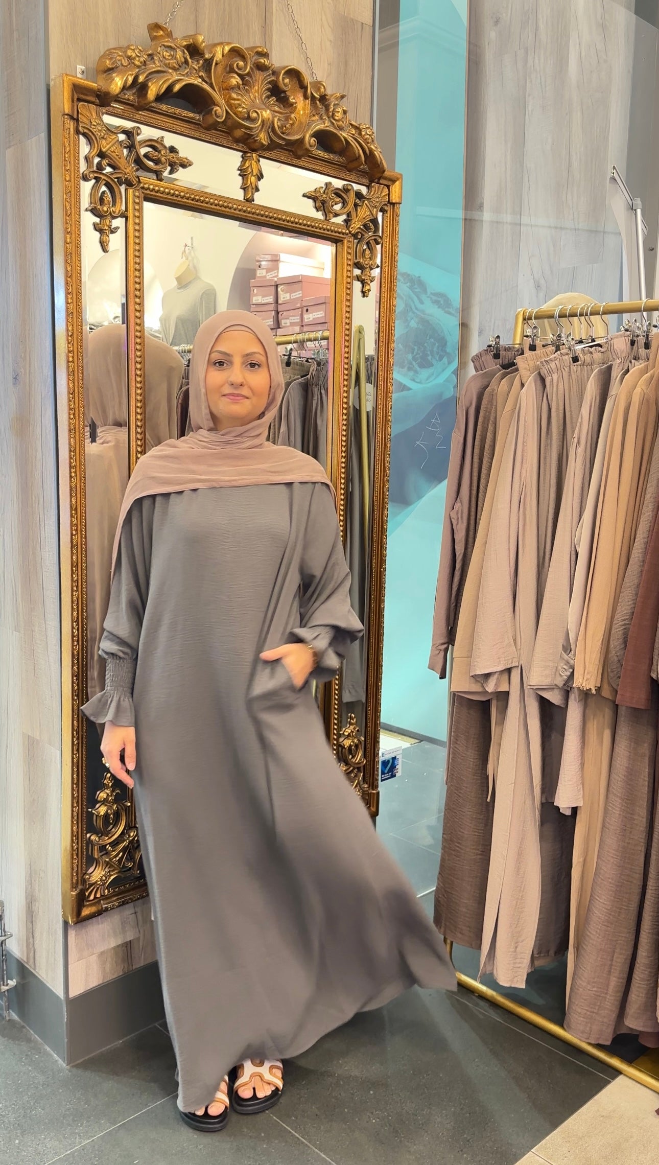 Khadija Abaya Grey