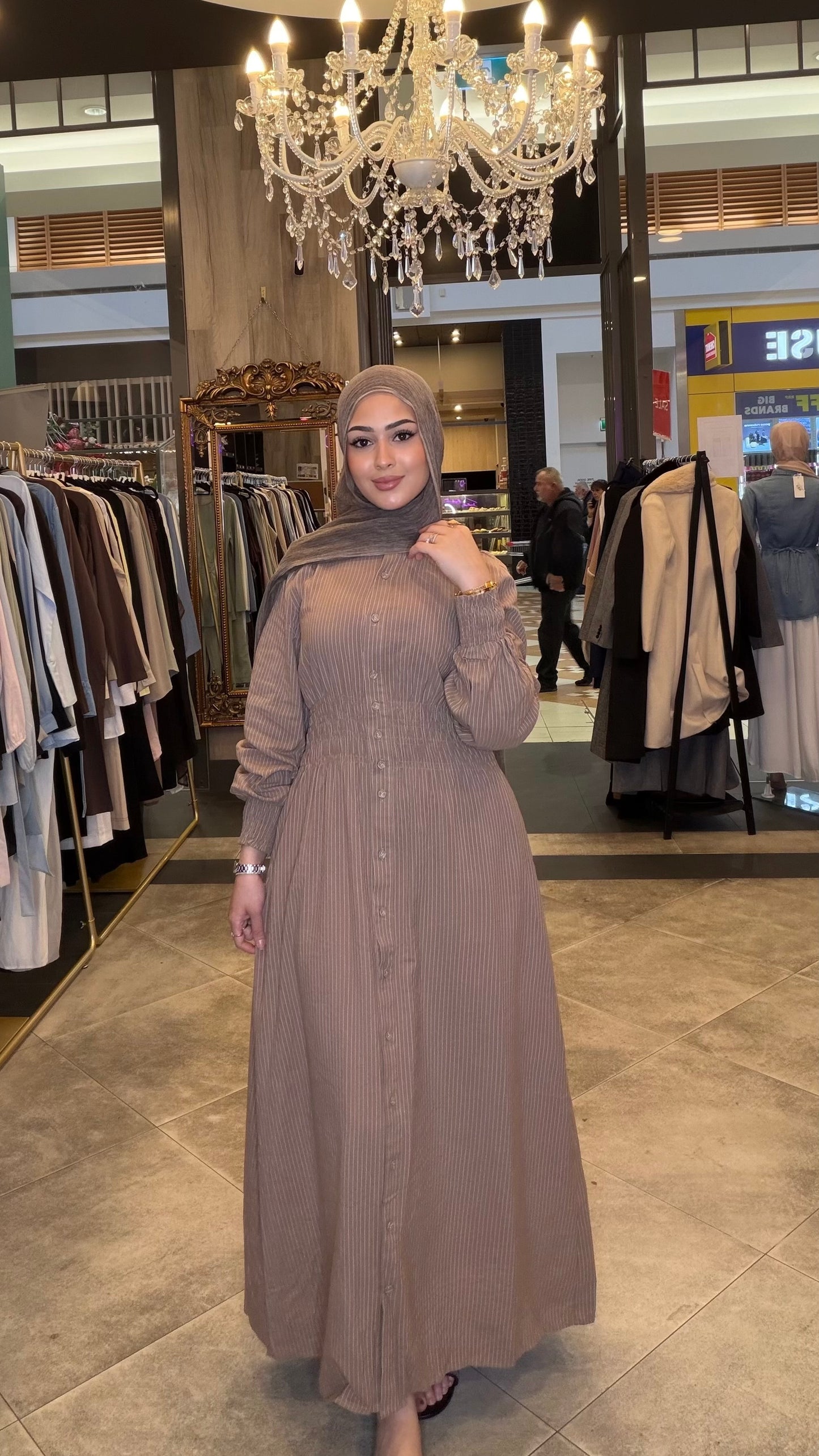 Amara Pinstripe Shirt Dress