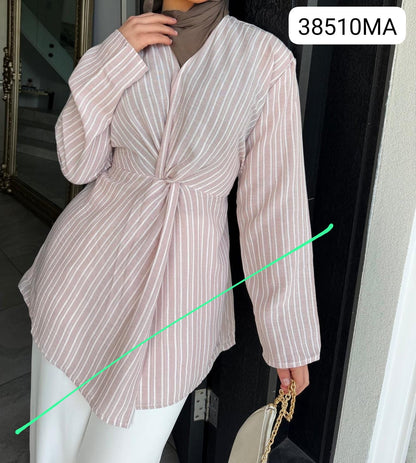 Nesrine Stripe Twist Top