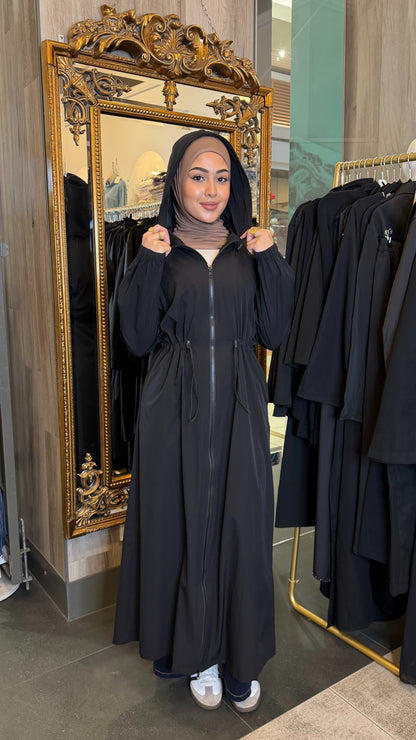 Long Wind Breaker-Black