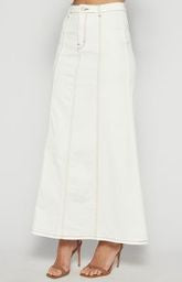 Maxi-Denim Skirt Pannel-White