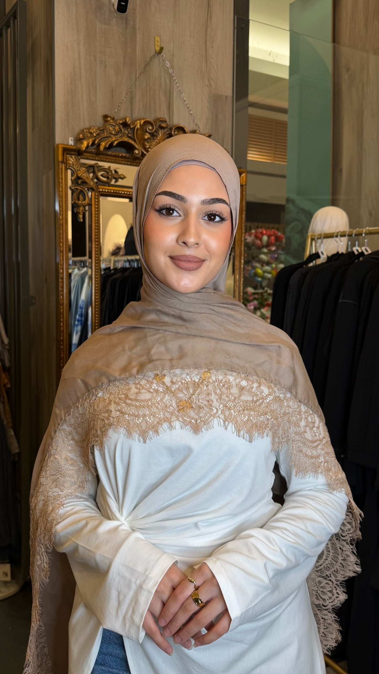 Lace Hijabs/Matching Cap