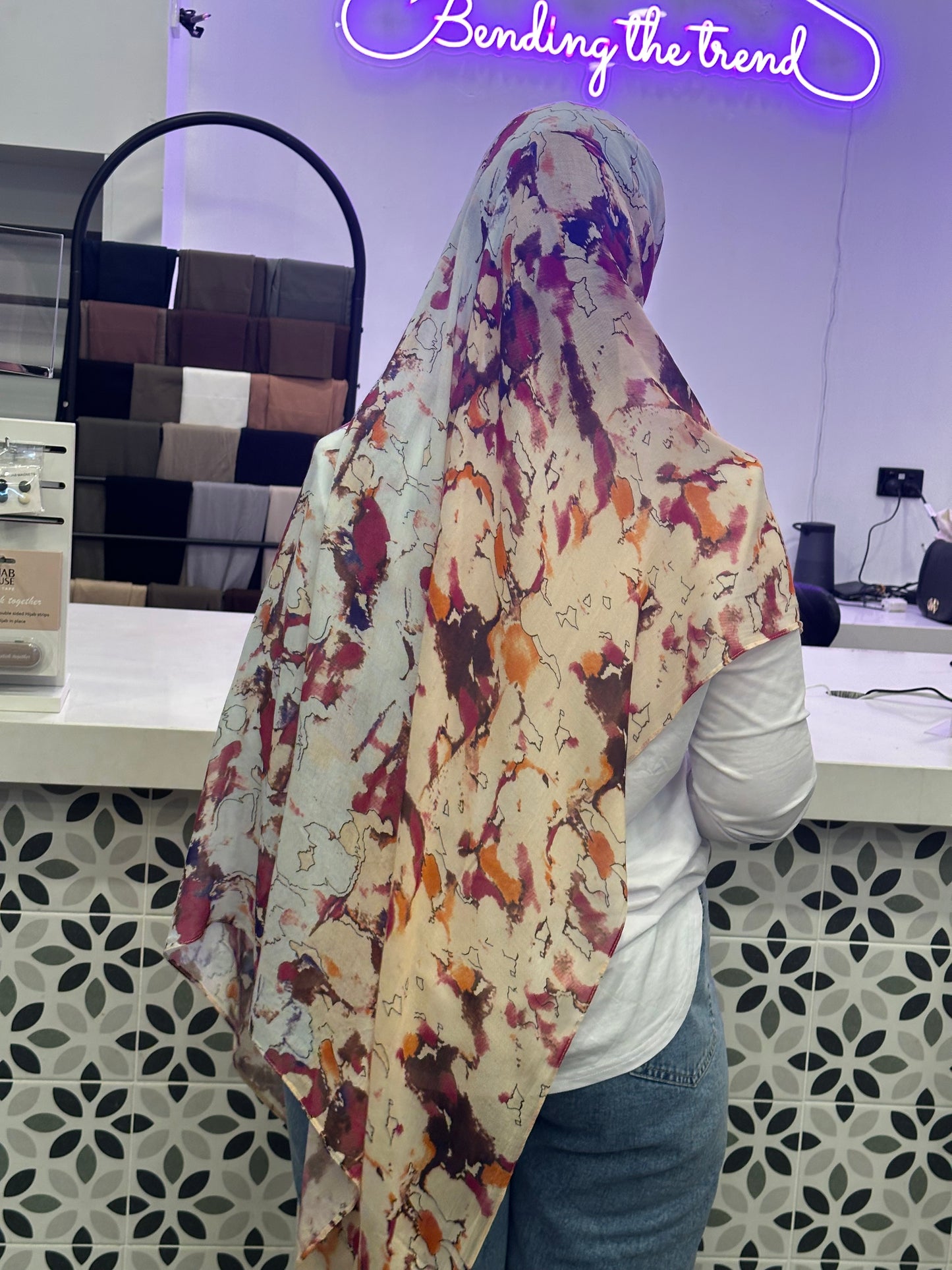 Floral modal hijab