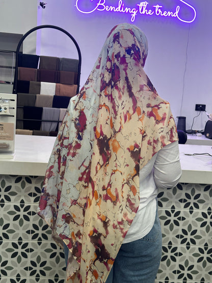 Floral modal hijab