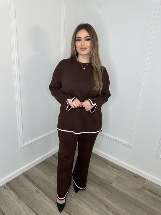 Jana Knit Set- Brown