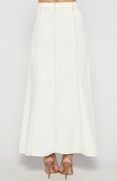 Maxi-Denim Skirt Pannel-White