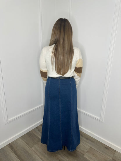 Maxi-Denim Skirt Pannel