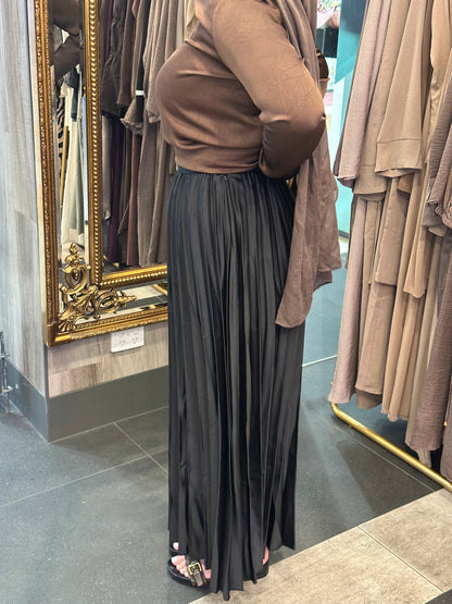Satin Pleated Skirt