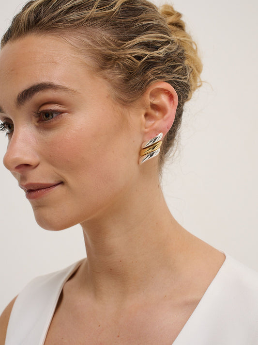 Angel Duotone Plated Statement Earrings