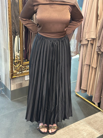 Satin Pleated Skirt