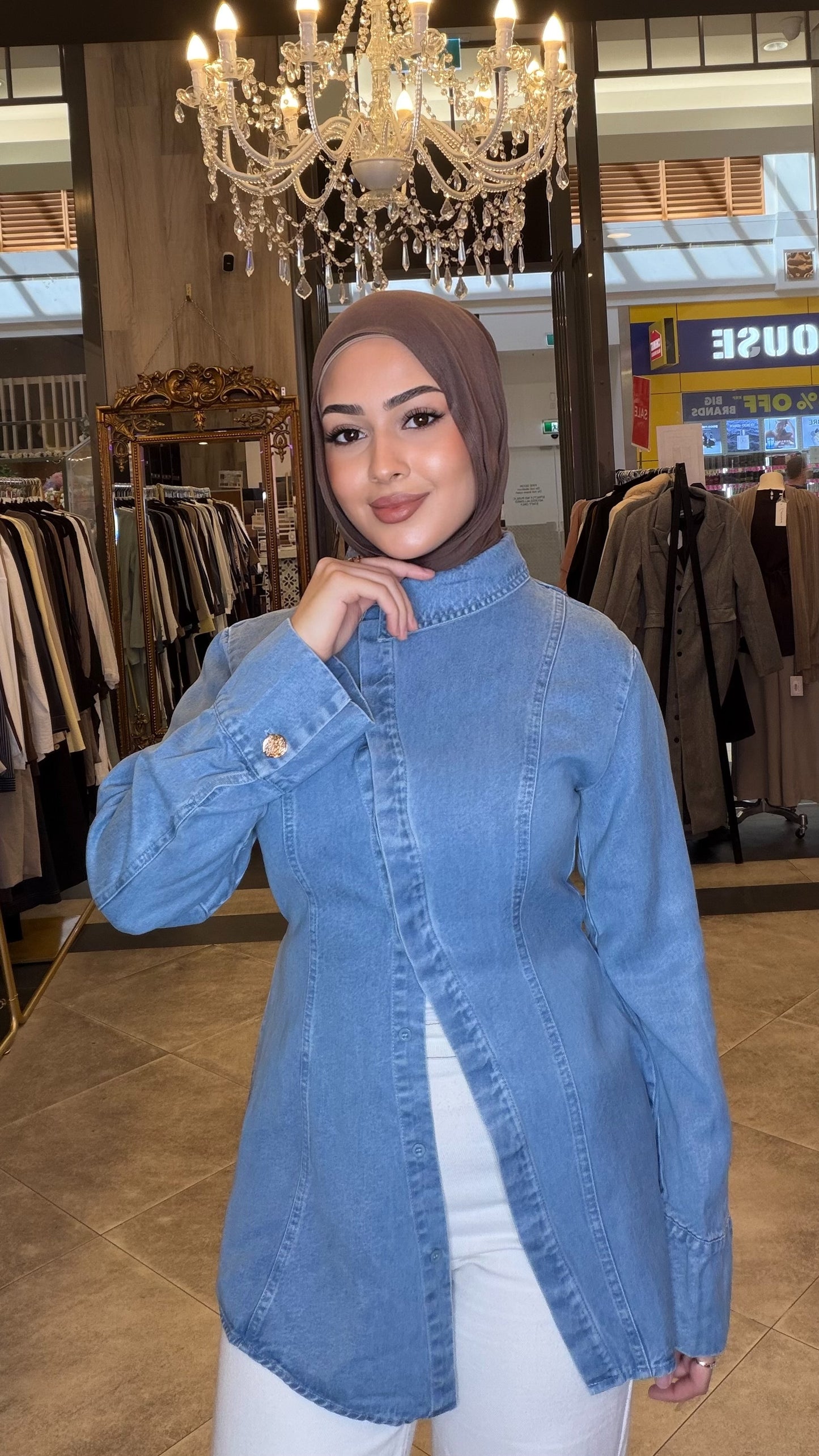 Zayna asymmetric denim shirt