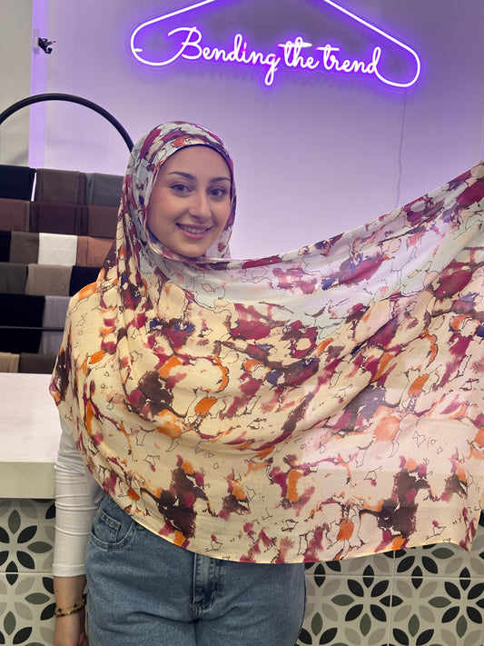 Floral modal hijab