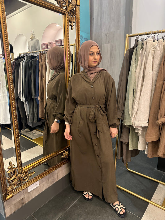 Hooded Dress- Army