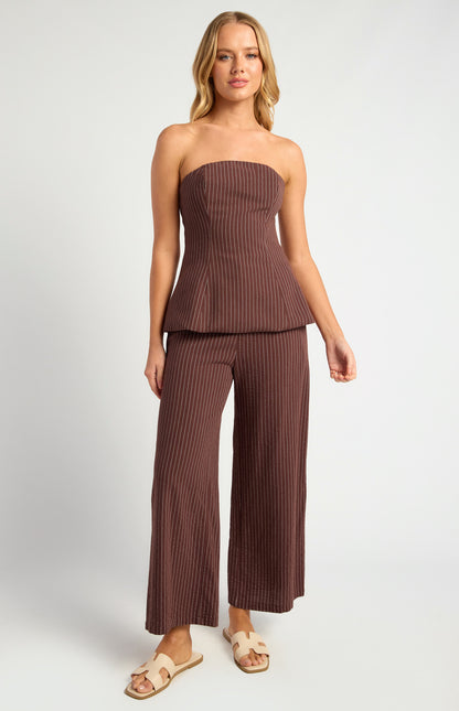 Pin Stripe Set- Brown