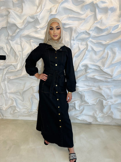 Anisa Denim Dress (Black)