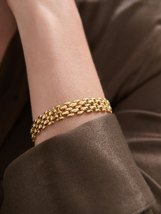 Popcorn Chain 18K Gold Bracelet