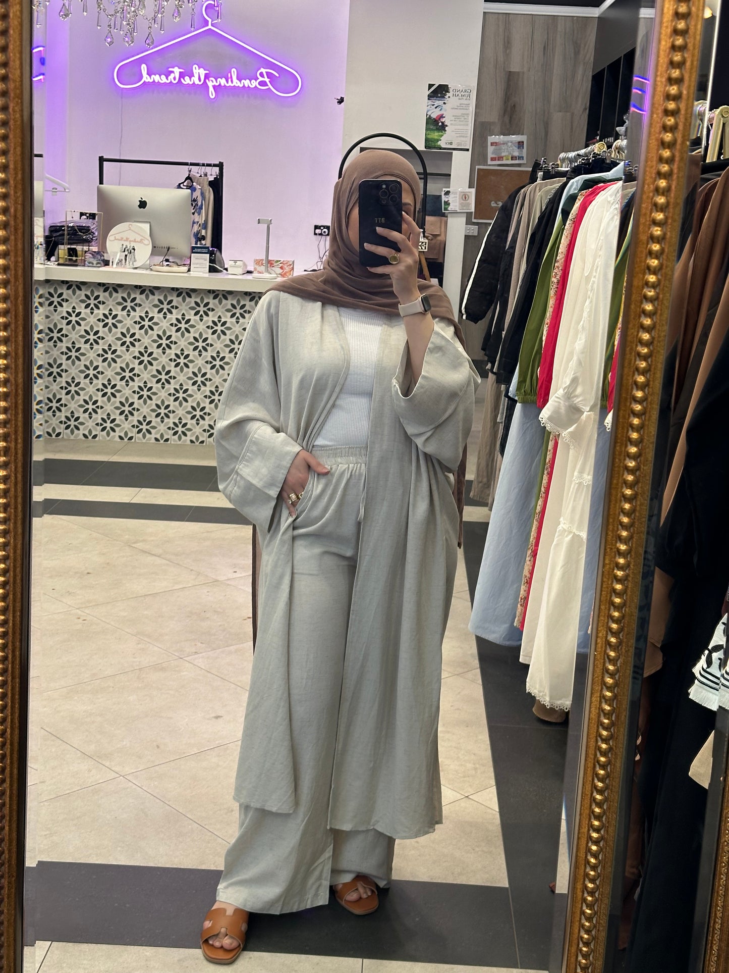 Tia Kimono Set-Beige