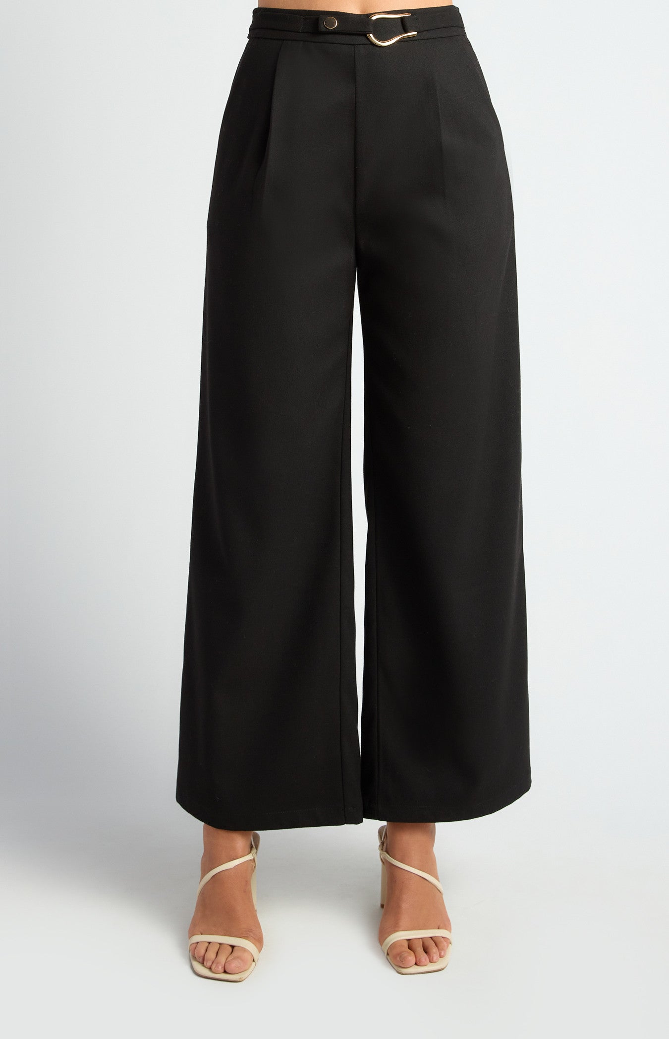 Faux Wool Wide Leg Pants