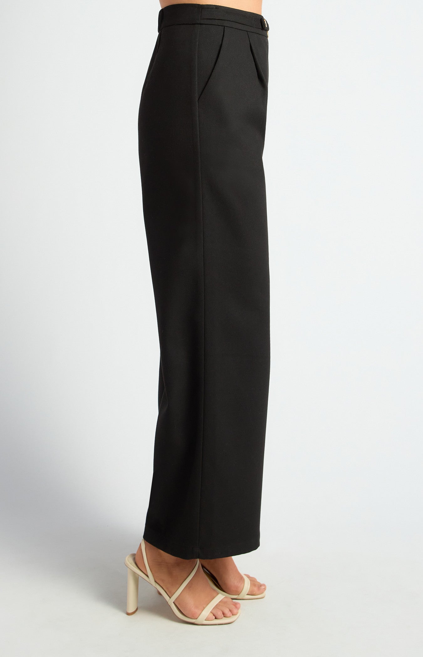 Faux Wool Wide Leg Pants