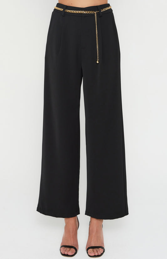pants with chain belt