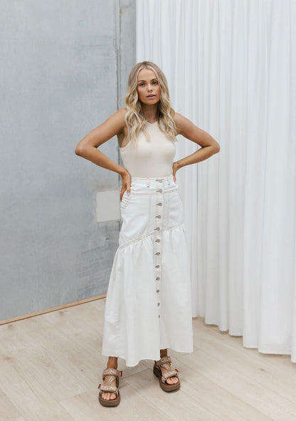 Hamilton Skirt- White Denim