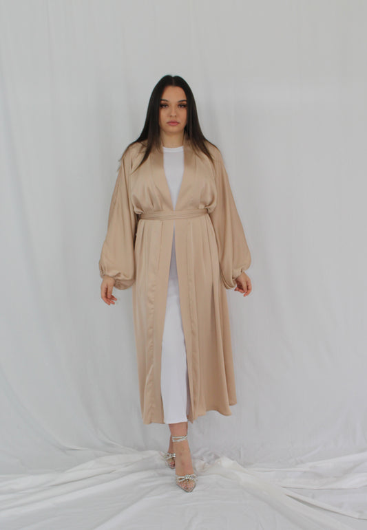 Aya Open Abaya (Beige)