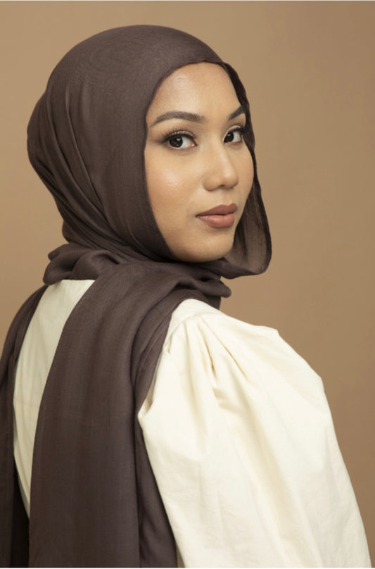 Peppercorn Modal Twill Hijab