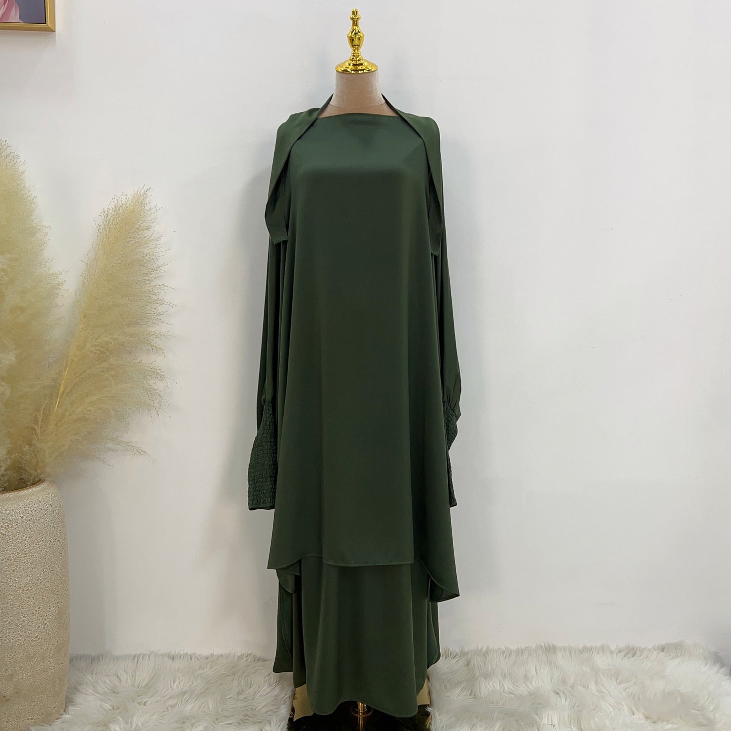 Aisha Jilbab Army Green