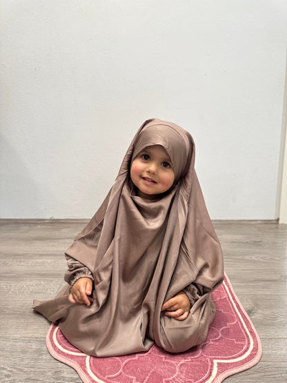 Sahar jilbab Satin khaki