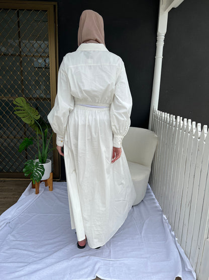 Yara Cotton Dress (White)