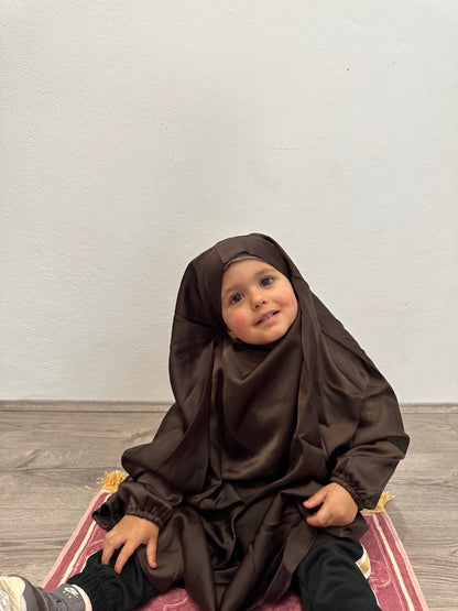 Sahar jilbab Satin Dark Coffee