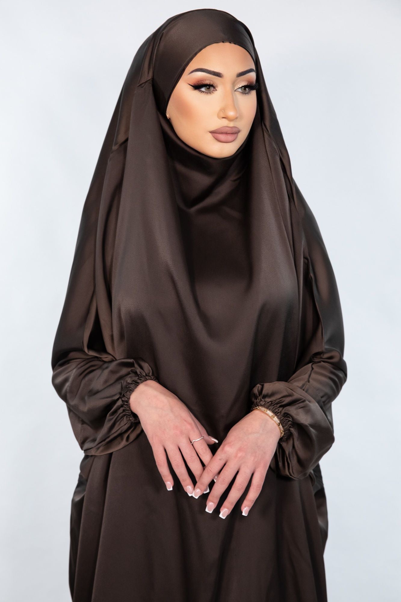 Sahar Jilbab Satin Coffee