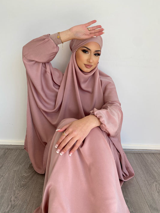 Sahar Jilbab Satin Pink