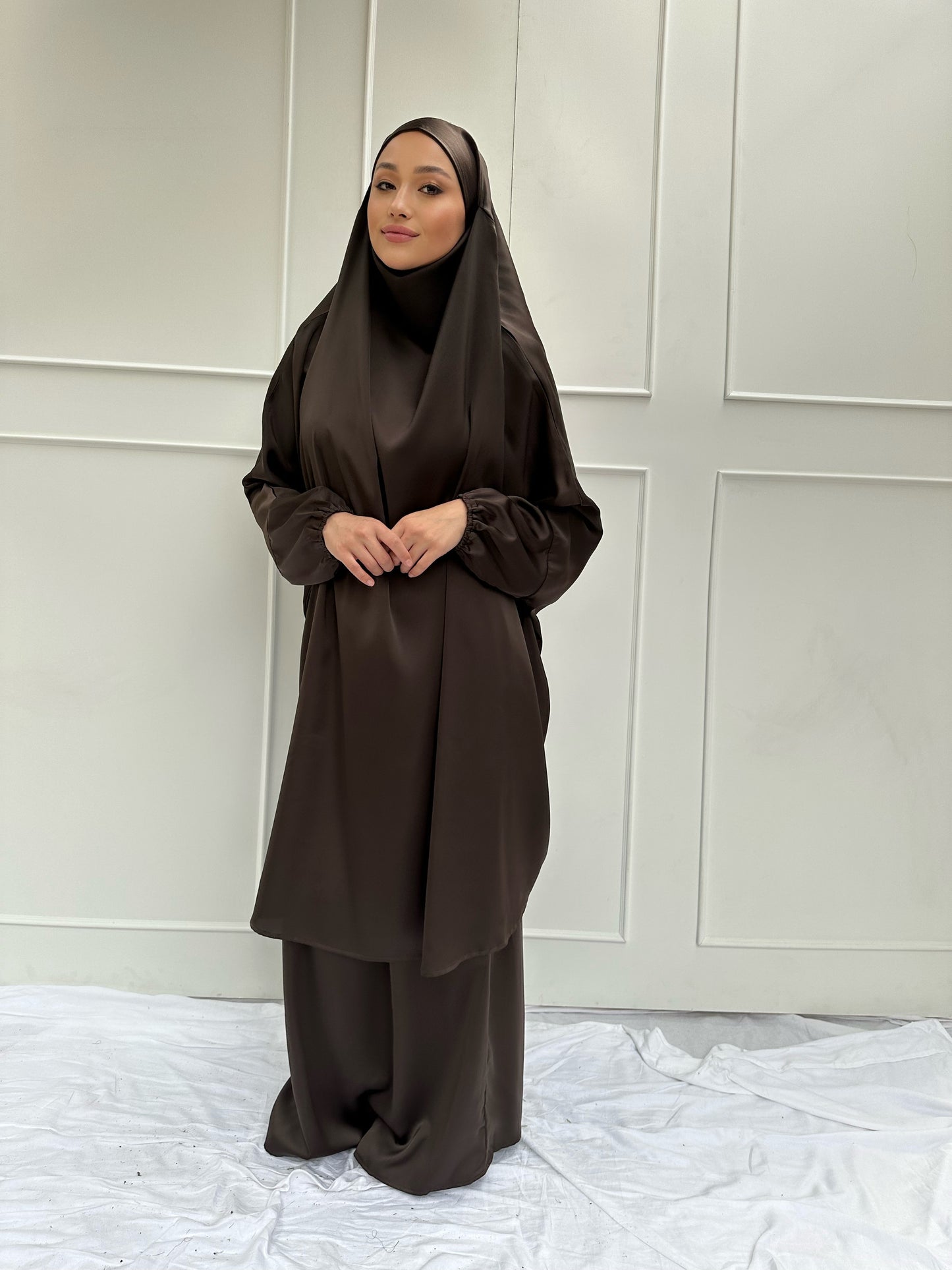 Sahar Jilbab Satin Coffee