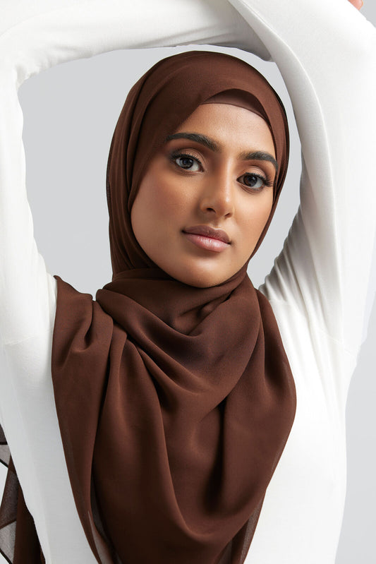 Dark chocolate plain hijab
